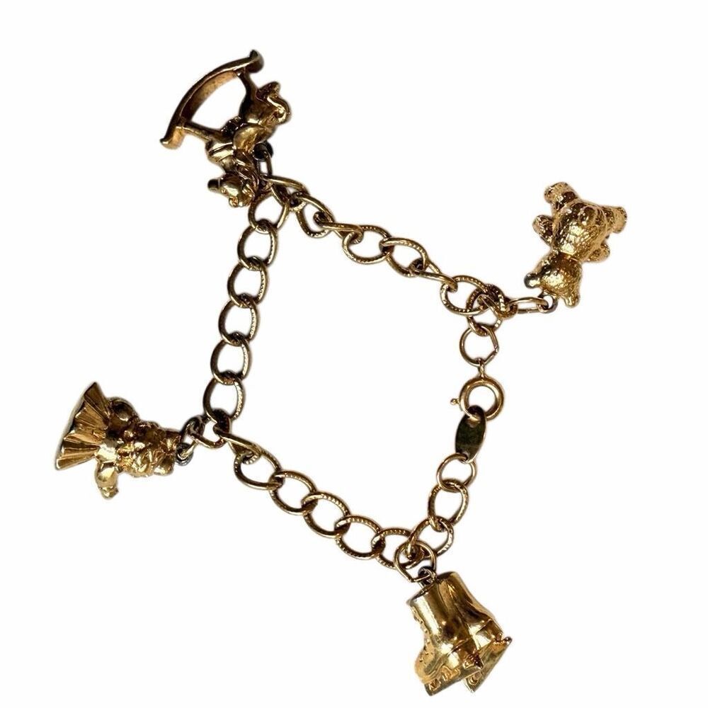Avon Gold Tone Toy Charm Bracelet